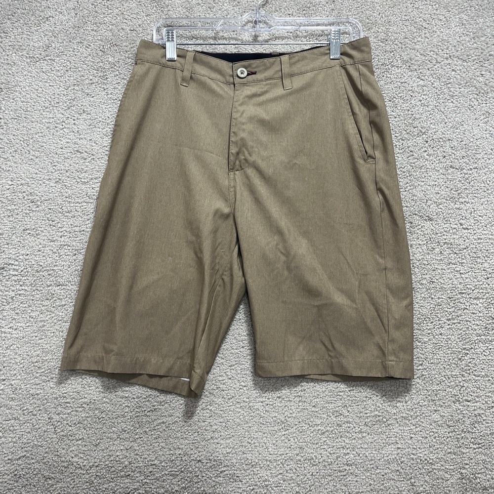 Ron Jon Surf Shop Shorts Men's 30‎ Beige Khaki Bermuda Flat Front Slash Pockets